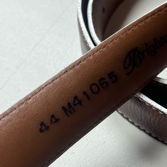 Brighton Hand Made in USA Men’s Size 44 Brown Leather Designer Belt Pebble - Picture 12 of 15